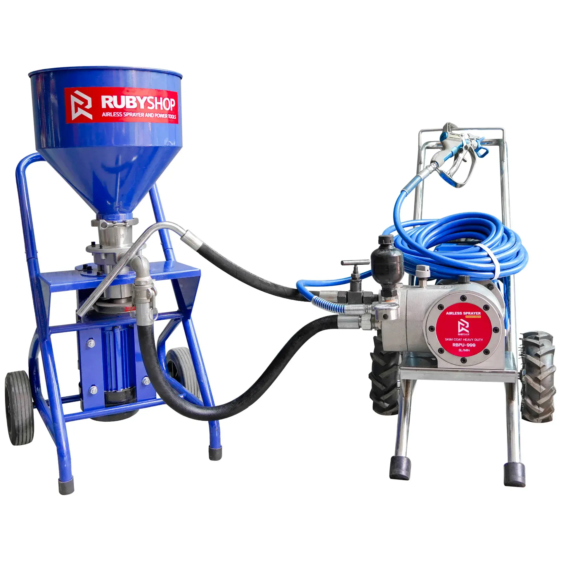 RUBYSHOP เครื่องพ่นสกิมโค้ท ระบบไดอะแฟรม รุ่น RBPU-999 2 IN 1 Skim coat machine & Airless sprayer